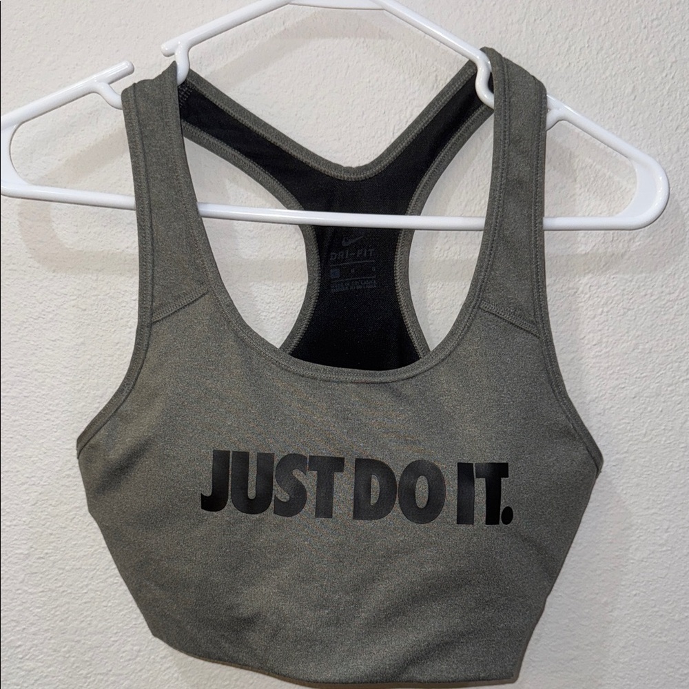 Nike Olive Sports Bra with Black Accents